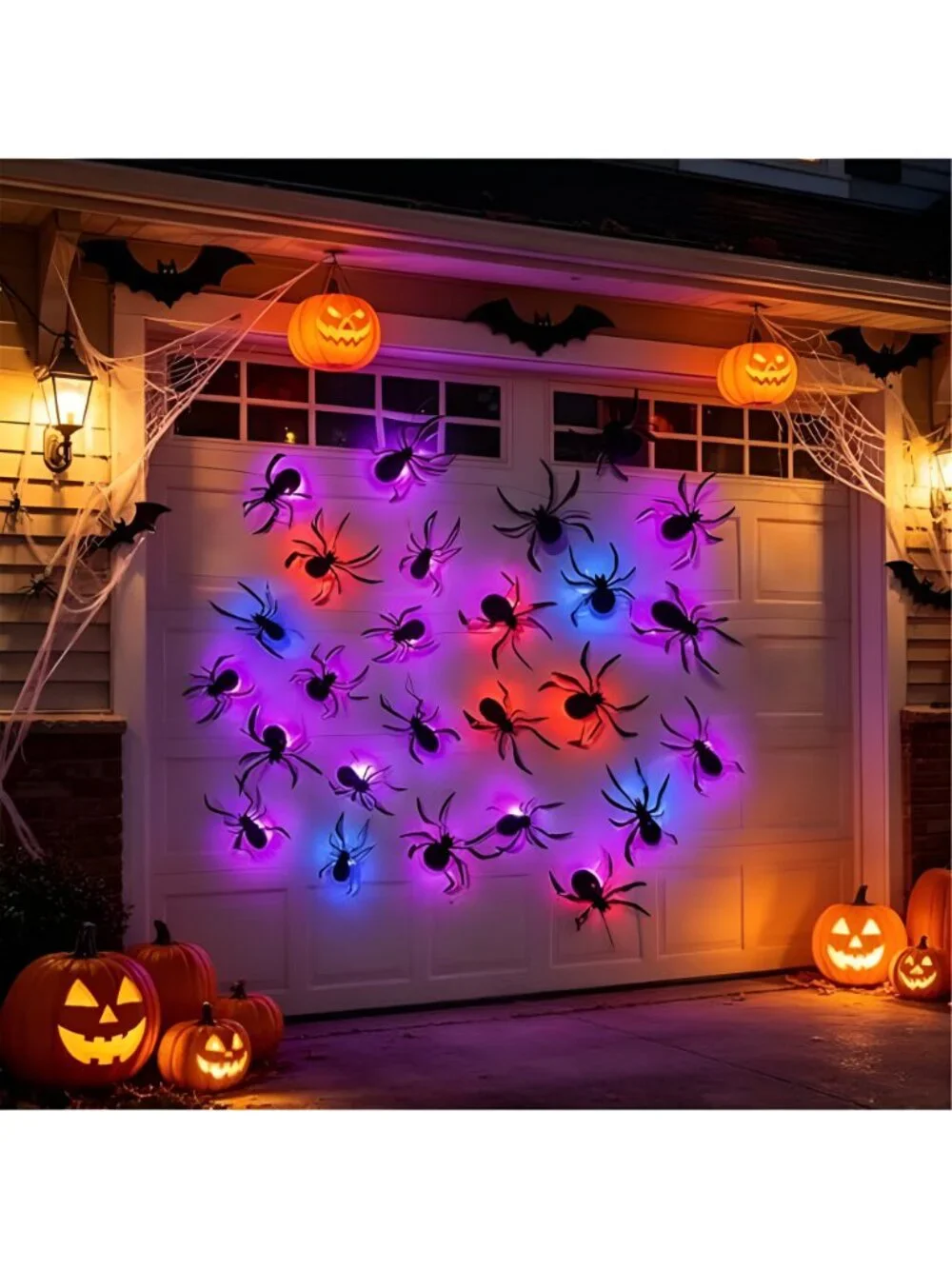 36 Pack Halloween Wall Decor Light up Spiders Window Decorations